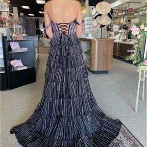 Elegant Black and Pink Tiered Formal